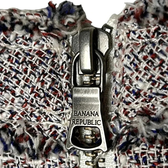 BR linen blend blazer,fray,tweed,scoop,zip,preppy clueless,academia,career,EC - Picture 7 of 14